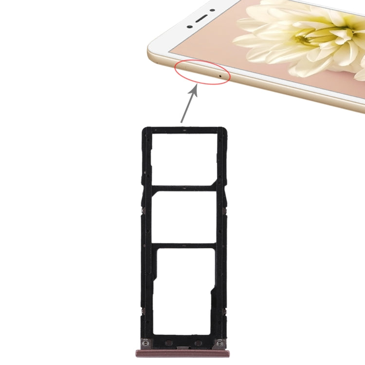 2 SIM Card Tray + Micro SD Card Tray for Xiaomi Redmi Note 5A(Rose Gold) - Card Tray by PMc TechLife | Online Shopping South Africa | PMc TechLife | Buy Now Pay Later Mobicred
