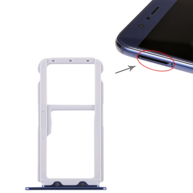 SIM Card Tray + SIM Card Tray / Micro SD Card Tray for Huawei Honor V9 (Blue) - Card Socket by PMc TechLife | Online Shopping South Africa | PMc TechLife | Buy Now Pay Later Mobicred