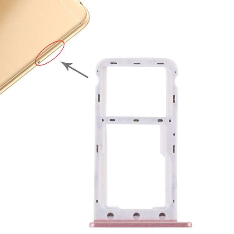 SIM Card Tray + SIM Card Tray / Micro SD Card for Huawei Enjoy 7 (Pink) - Card Socket by PMc TechLife | Online Shopping South Africa | PMc TechLife | Buy Now Pay Later Mobicred