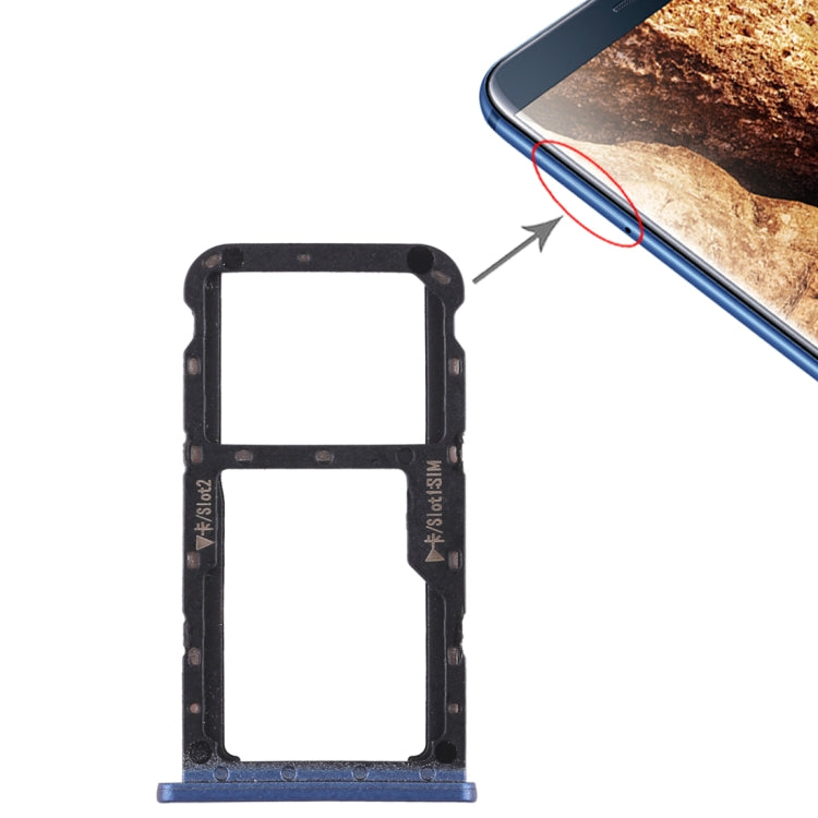 SIM Card Tray + SIM Card Tray / Micro SD Card for Huawei Maimang 6(Blue) - Card Socket by PMc TechLife | Online Shopping South Africa | PMc TechLife | Buy Now Pay Later Mobicred