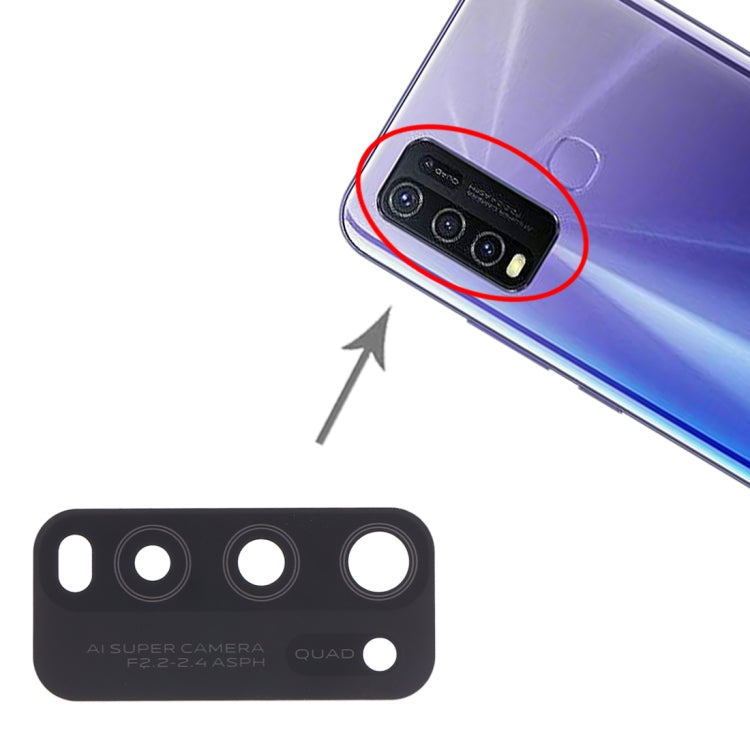 For Vivo Y50 1935, V1965A / Vivo Y30 1938 10pcs Back Camera Lens (Black) - Camera Parts by PMc TechLife | Online Shopping South Africa | PMc TechLife | Buy Now Pay Later Mobicred