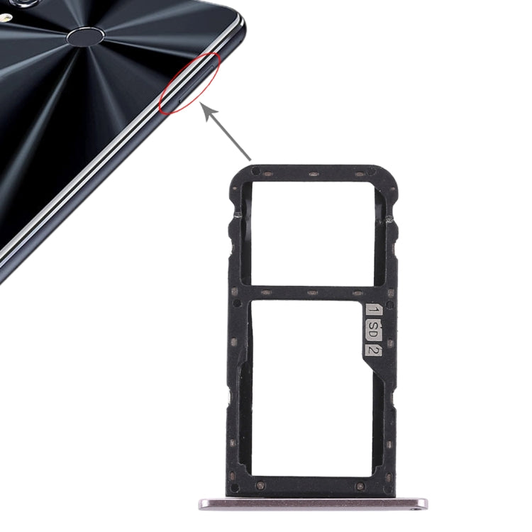SIM Card Tray + SIM Card Tray / Micro SD Card Tray for Asus Zenfone 5 ZE620KL(Silver) - Card Tray by PMc TechLife | Online Shopping South Africa | PMc TechLife | Buy Now Pay Later Mobicred