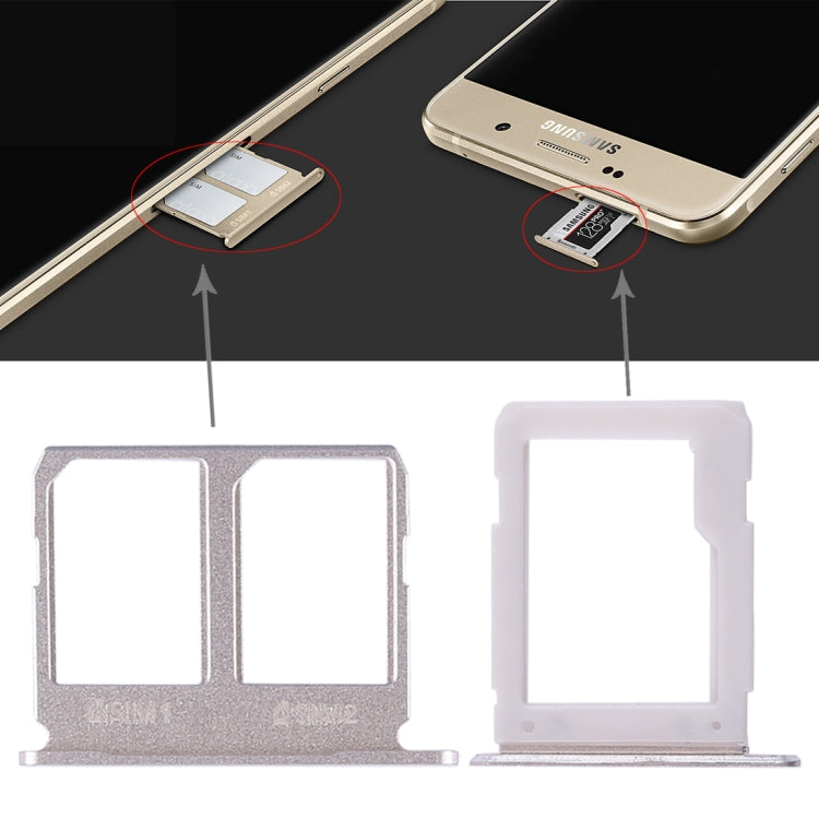 For Galaxy A9100 / A9 (2016) 2 SIM Card Tray + Micro SD Card Tray (Gold) - free shipping - PMc TechLife - Order now!