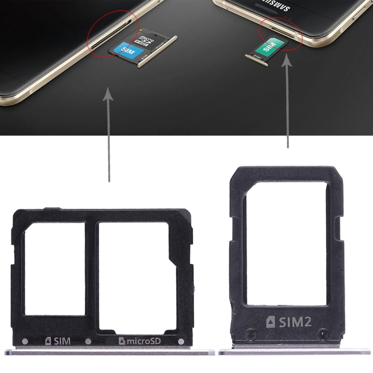 For Galaxy A5108 / A7108 2 SIM Card Tray + Micro SD Card Tray (Grey) - free shipping - PMc TechLife - Order now!