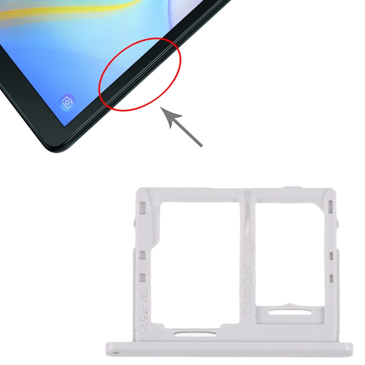 For Galaxy Tab A 10.5 inch T595 4G SIM Card Tray + Micro SD Card Tray (White) - free shipping - PMc TechLife - Order now!