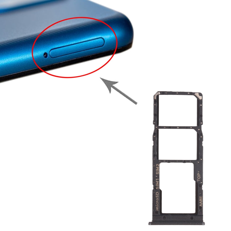 For Samsung Galaxy A12 SM-A125 SIM Card Tray + SIM Card Tray + Micro SD Card Tray (Black) - free shipping - PMc TechLife - Order now!