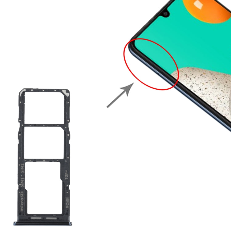 For Samsung Galaxy M32 SM-M325 SIM Card Tray + SIM Card Tray + Micro SD Card Tray (Black) - free shipping - PMc TechLife - Order now!