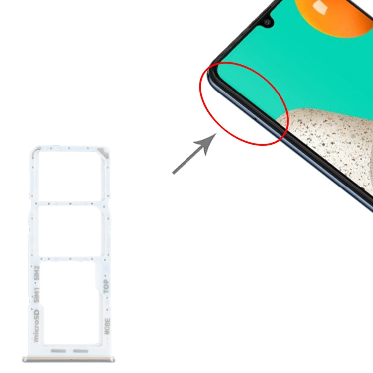 For Samsung Galaxy M32 SM-M325 SIM Card Tray + SIM Card Tray + Micro SD Card Tray (Silver) - free shipping - PMc TechLife - Order now!