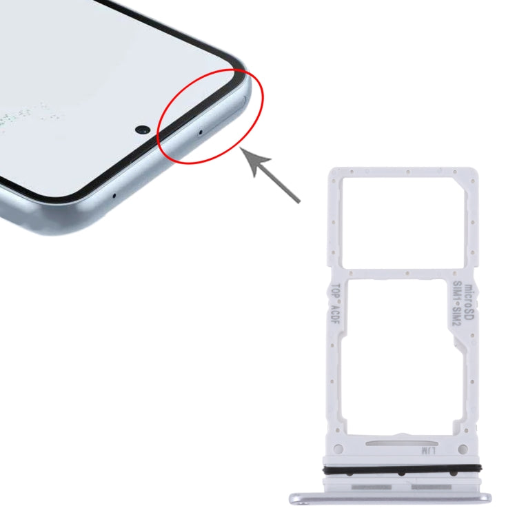 For Samsung Galaxy A34 SM-A346 Original SIM Card Tray + SIM / Micro SD Card Tray (Silver) - free shipping - PMc TechLife - Order now!