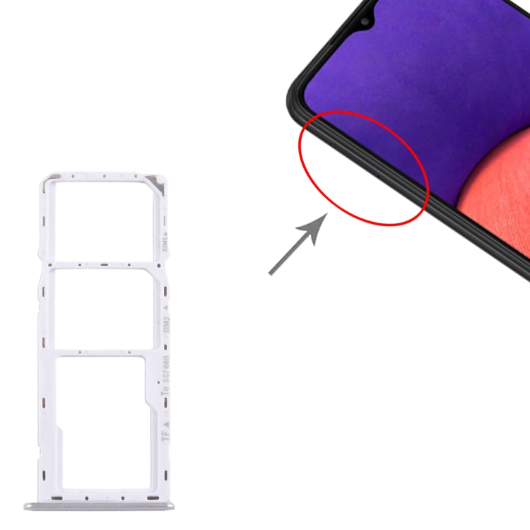 For Samsung Galaxy A22 5G SM-A226B Original SIM Card Tray + SIM Card Tray + Micro SD Card Tray (Silver) - free shipping - PMc TechLife - Order now!