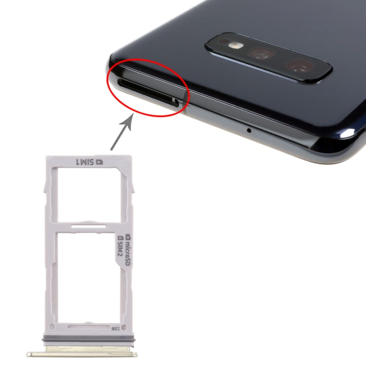 For Galaxy S10+ / S10 / S10e SIM Card Tray + SIM Card Tray / Micro SD Card Tray(Gold) - free shipping - PMc TechLife - Order now!