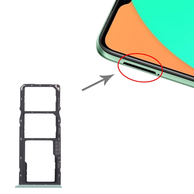 For OPPO Realme C11 RMX2185 SIM Card Tray + SIM Card Tray + Micro SD Card Tray (Green) - free shipping - PMC TechLife - Order now!
