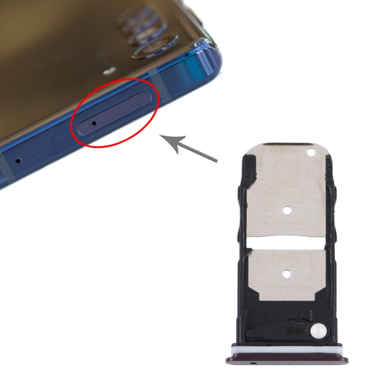 SIM Card Tray + SIM Card Tray / Micro SD Card Tray for Motorola Edge XT2063-3 (Purple) - Card Socket by PMc TechLife | Online Shopping South Africa | PMc TechLife | Buy Now Pay Later Mobicred