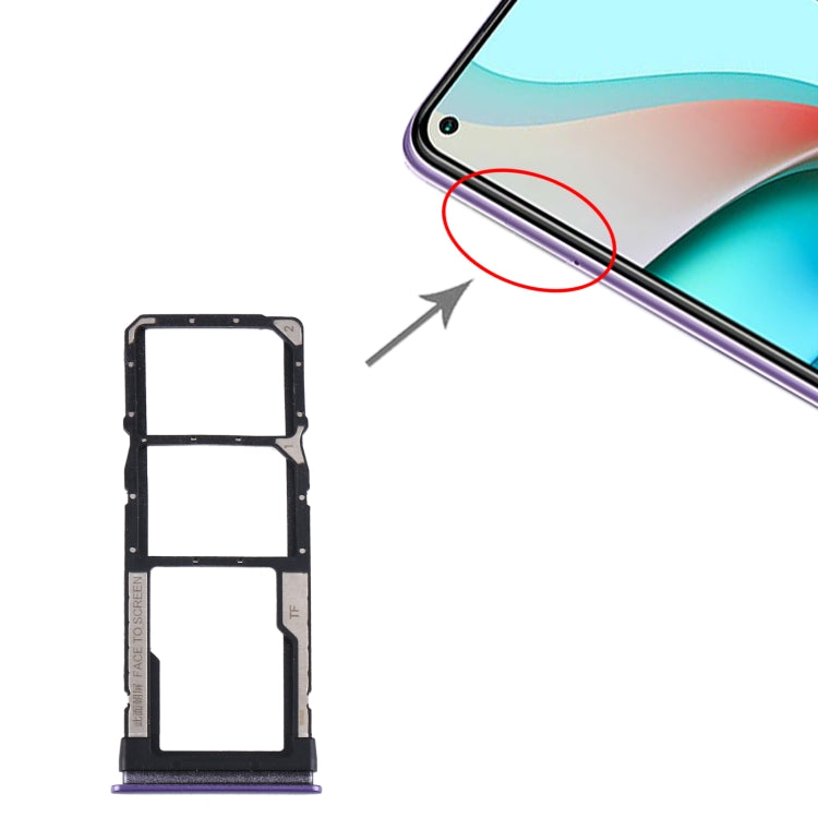 SIM Card Tray + SIM Card Tray + Micro SD Card Tray for Xiaomi Redmi Note 9 5G / Redmi Note 9T M2007J22G M2007J22C(Purple) - Card Tray by PMc TechLife | Online Shopping South Africa | PMc TechLife | Buy Now Pay Later Mobicred
