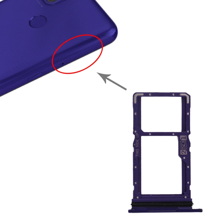 SIM Card Tray + SIM Card Tray / Micro SD Card Tray for Motorola Moto G9 Power XT2091-3 (Purple) - Card Socket by PMc TechLife | Online Shopping South Africa | PMc TechLife | Buy Now Pay Later Mobicred