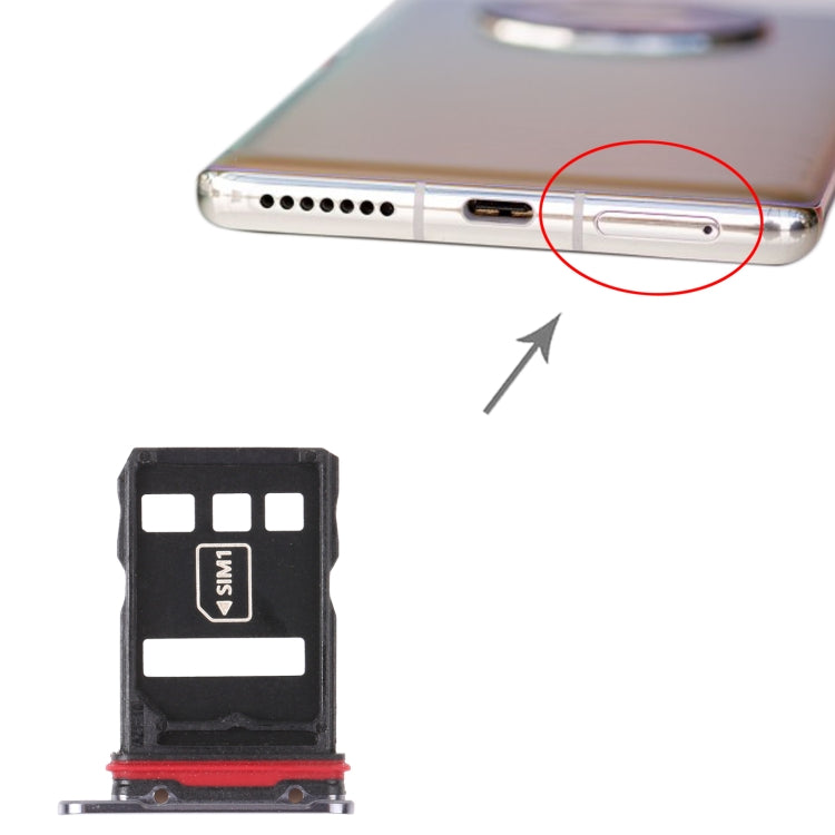 SIM Card Tray + NM Card Tray for Huawei Mate 40 Pro (Black) - Card Socket by PMc TechLife | Online Shopping South Africa | PMc TechLife | Buy Now Pay Later Mobicred