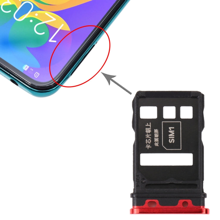 SIM Card Tray + SIM Card Tray for Honor Play4 Pro (Red) - Card Socket by PMc TechLife | Online Shopping South Africa | PMc TechLife | Buy Now Pay Later Mobicred