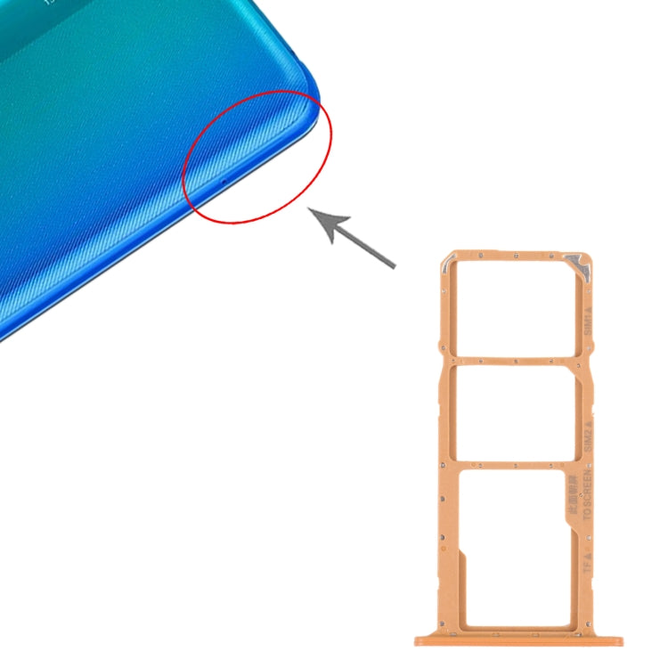 SIM Card Tray + SIM Card Tray + Micro SD Card Tray for Honor 8S 2020 (Gold) - Card Socket by PMc TechLife | Online Shopping South Africa | PMc TechLife | Buy Now Pay Later Mobicred