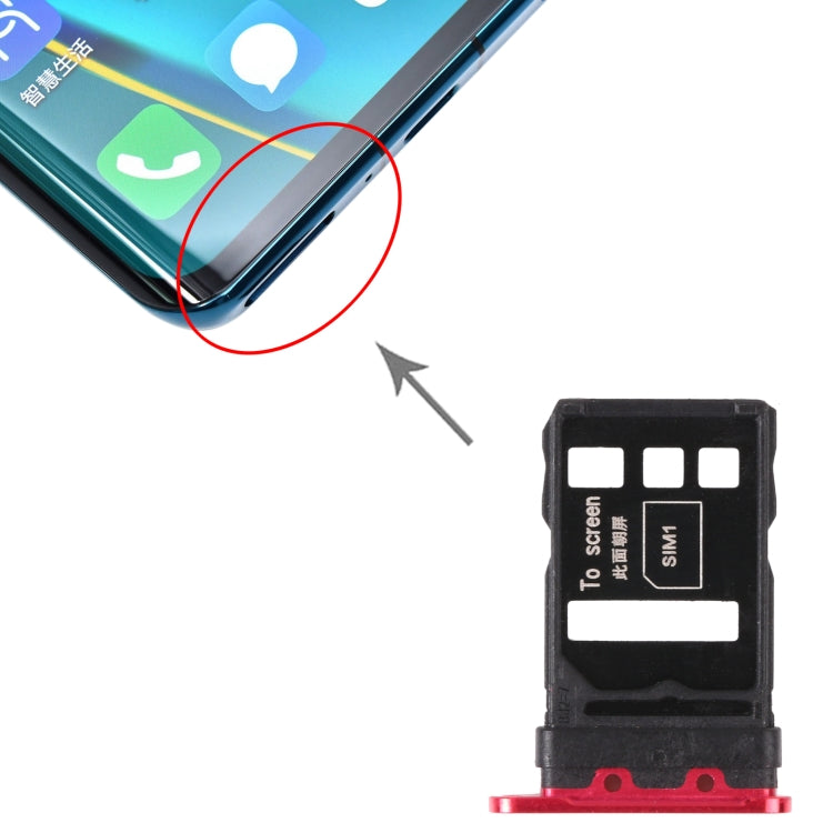 SIM Card Tray + SIM Card Tray for Huawei Nova 7 Pro 5G (Red) - Card Socket by PMc TechLife | Online Shopping South Africa | PMc TechLife | Buy Now Pay Later Mobicred