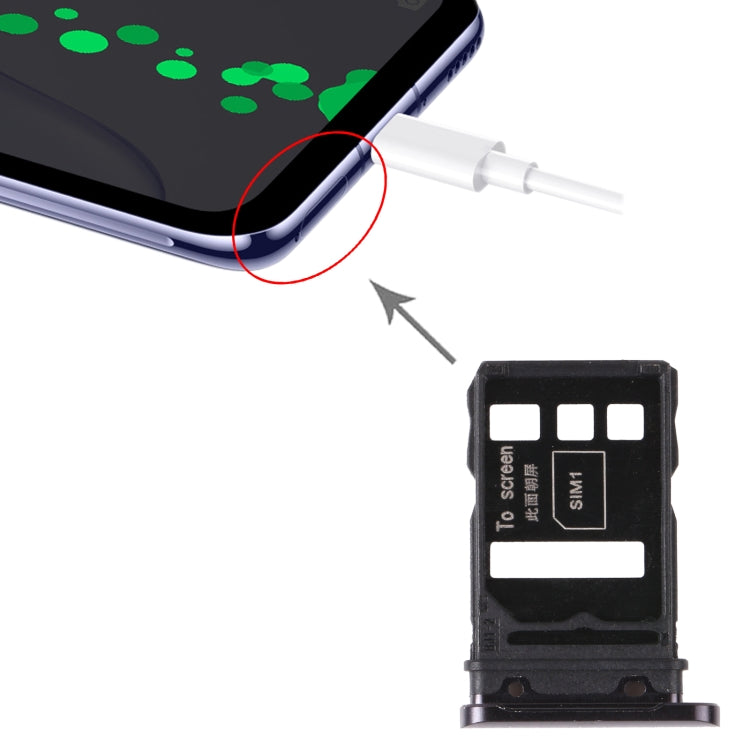 SIM Card Tray + SIM Card Tray for Huawei Nova 7 5G (Black) - Card Socket by PMc TechLife | Online Shopping South Africa | PMc TechLife | Buy Now Pay Later Mobicred