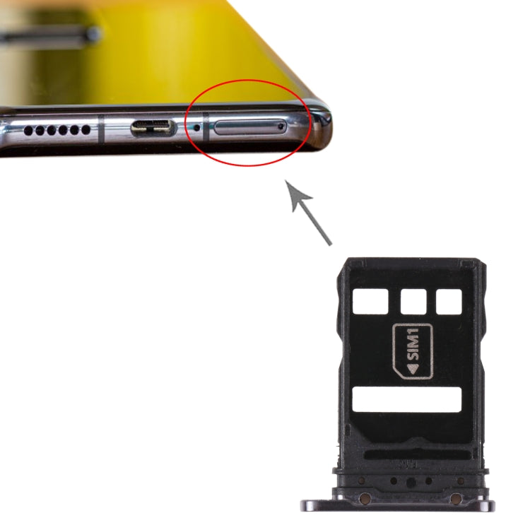 SIM Card Tray + NM Card Tray for Huawei P40 Pro+ (Black) - Card Socket by PMc TechLife | Online Shopping South Africa | PMc TechLife | Buy Now Pay Later Mobicred