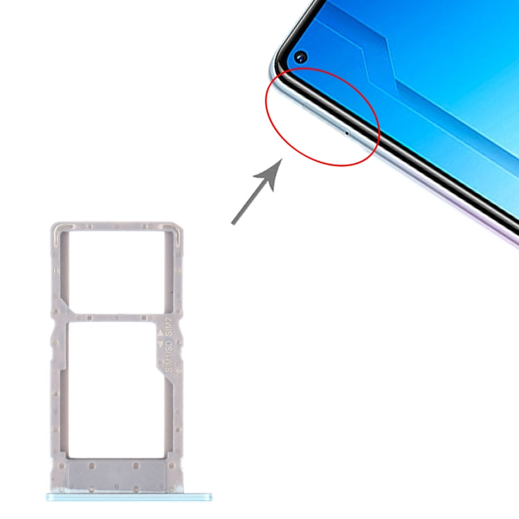 SIM Card Tray + SIM Card Tray / Micro SD Card Tray for Honor Play4 (Phantom Blue) - Card Socket by PMc TechLife | Online Shopping South Africa | PMc TechLife | Buy Now Pay Later Mobicred