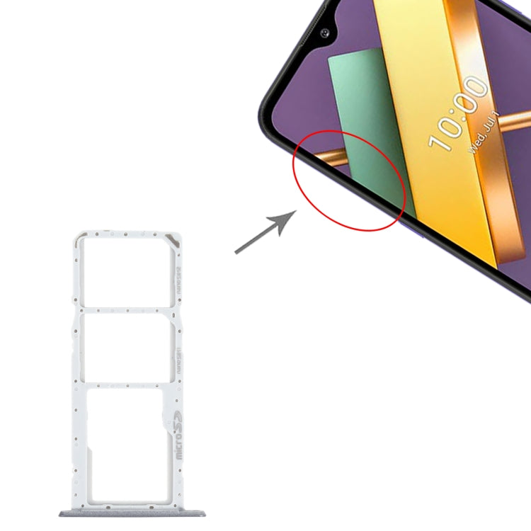 SIM Card Tray + SIM Card Tray + Micro SD Card Tray for LG K22 LMK200Z LMK200E LMK200B LM-K200 (Black) - For LG by PMc TechLife | Online Shopping South Africa | PMc TechLife | Buy Now Pay Later Mobicred