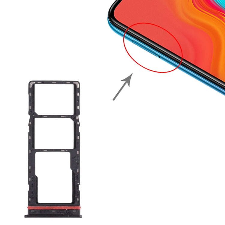 For infinix Hot 8 Lite X650 SIM Card Tray + SIM Card Tray + Micro SD Card Tray (Black) - Card Tray by PMc TechLife | Online Shopping South Africa | PMc TechLife | Buy Now Pay Later Mobicred