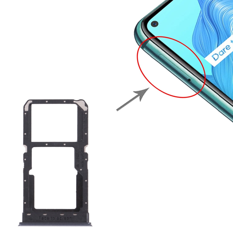 For OPPO Realme V5 5G SIM Card Tray + SIM Card Tray / Micro SD Card Tray (Black) - Card Socket by PMc TechLife | Online Shopping South Africa | PMc TechLife | Buy Now Pay Later Mobicred