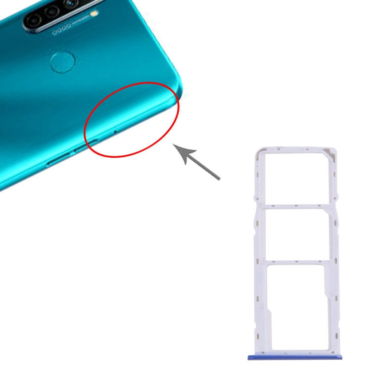 For OPPO Realme 5i RMX2030, RMX2032 SIM Card Tray + SIM Card Tray + Micro SD Card Tray (Blue) - Card Socket by PMc TechLife | Online Shopping South Africa | PMc TechLife | Buy Now Pay Later Mobicred