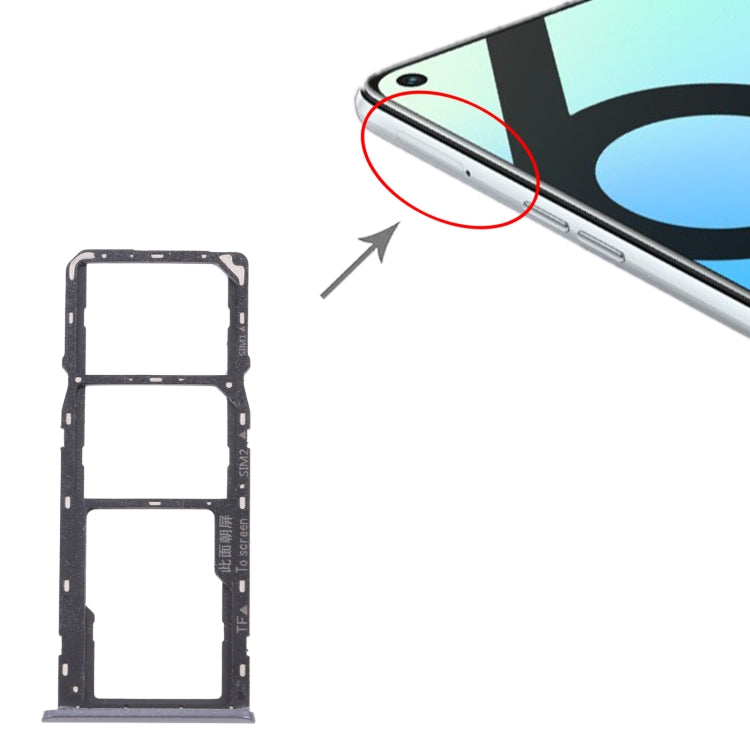 For OPPO Realme 6i (India) RMX2002 SIM Card Tray + SIM Card Tray + Micro SD Card Tray (Black) - Card Socket by PMc TechLife | Online Shopping South Africa | PMc TechLife | Buy Now Pay Later Mobicred