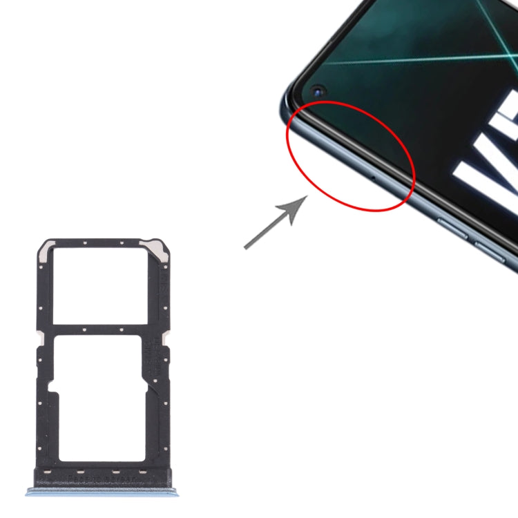 For OPPO K7X / Realme V5 / Realme Q2 PERM00 SIM Card Tray + SIM Card Tray / Micro SD Card Tray (Blue) - Card Socket by PMc TechLife | Online Shopping South Africa | PMc TechLife | Buy Now Pay Later Mobicred