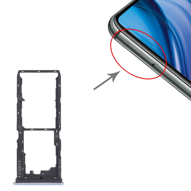 For vivo Y30 (China) / Y20s V2034A SIM Card Tray + SIM Card Tray + Micro SD Card Tray (White) - Card Socket by PMc TechLife | Online Shopping South Africa | PMc TechLife | Buy Now Pay Later Mobicred