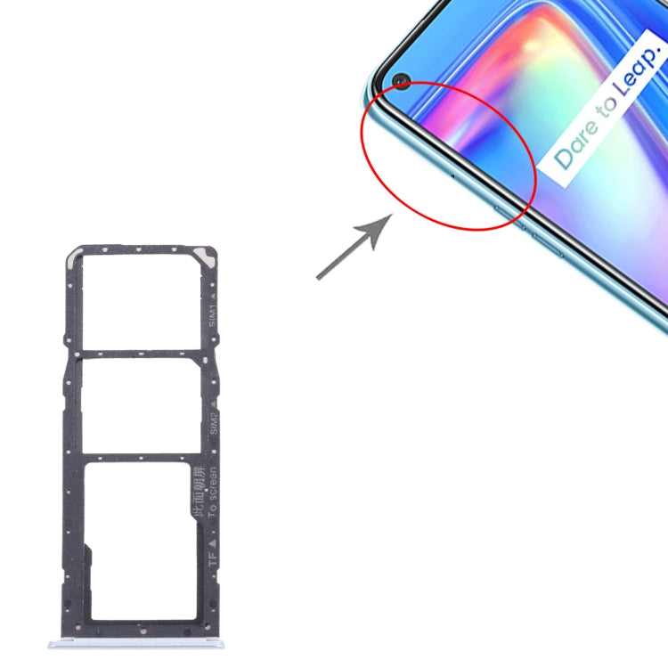 For OPPO Realme 7 (Global) SIM Card Tray + SIM Card Tray + Micro SD Card Tray (White) - Card Socket by PMc TechLife | Online Shopping South Africa | PMc TechLife | Buy Now Pay Later Mobicred