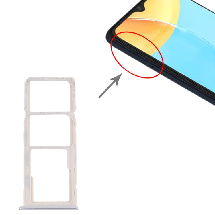 For OPPO A35 CPH2179 SIM Card Tray + SIM Card Tray + Micro SD Card Tray (White) - Card Socket by PMc TechLife | Online Shopping South Africa | PMc TechLife | Buy Now Pay Later Mobicred
