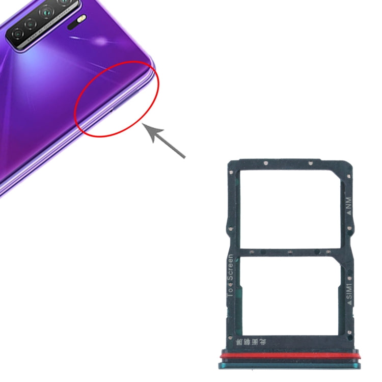 SIM Card Tray + NM Card Tray for Huawei nova 7 SE 5G Youth (Green) - Card Socket by PMc TechLife | Online Shopping South Africa | PMc TechLife | Buy Now Pay Later Mobicred