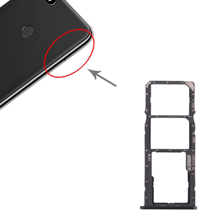 SIM Card Tray + SIM Card Tray + Micro SD Card Tray for Huawei Y7 (2018) (Black) - Card Socket by PMc TechLife | Online Shopping South Africa | PMc TechLife | Buy Now Pay Later Mobicred
