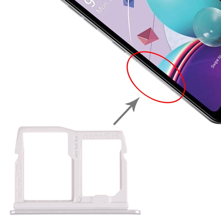Nano SIM Card Tray + Micro SD Card Tray for LG K31 LM-K300Q, LMK300, LGL355DL (Silver) - For LG by PMc TechLife | Online Shopping South Africa | PMc TechLife | Buy Now Pay Later Mobicred