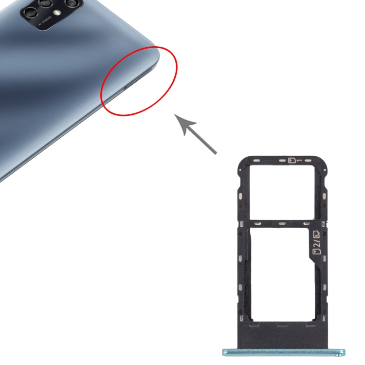 SIM Card Tray + Micro SD Card Tray for ZTE Blade V2020 Smart (Frosted green) - free shipping - PMc TechLife - Order now!