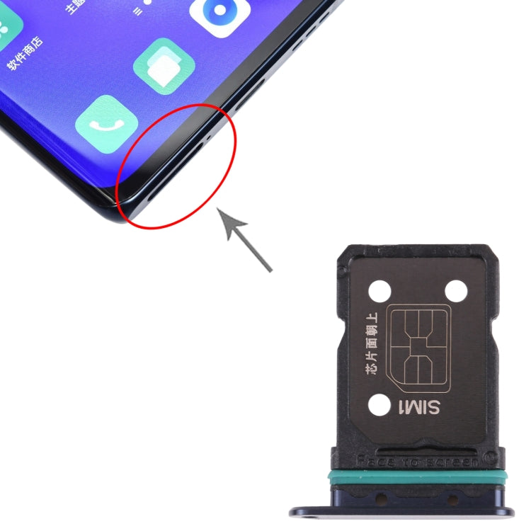For OPPO Reno5 Pro+ 5G / Find X3 Neo SIM Card Tray + SIM Card Tray(Black) - Card Socket by PMC TechLife | Online Shopping South Africa | PMC TechLife
