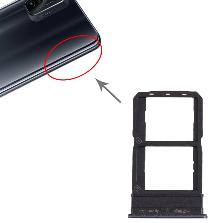 For vivo iQOO Neo5 V2055A SIM Card Tray + SIM Card Tray (Black) - Card Socket by PMc TechLife | Online Shopping South Africa | PMc TechLife | Buy Now Pay Later Mobicred