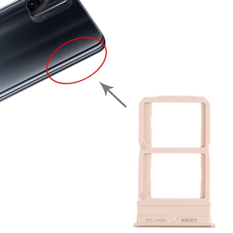 For vivo iQOO Neo5 V2055A SIM Card Tray + SIM Card Tray (Gold) - Card Socket by PMc TechLife | Online Shopping South Africa | PMc TechLife | Buy Now Pay Later Mobicred