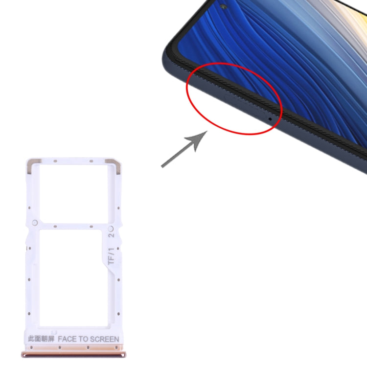 SIM Card Tray + Micro SD Card Tray for Xiaomi Poco X3 Pro M2102J20SG M2102J20SI (Gold) - Card Tray by PMc TechLife | Online Shopping South Africa | PMc TechLife | Buy Now Pay Later Mobicred