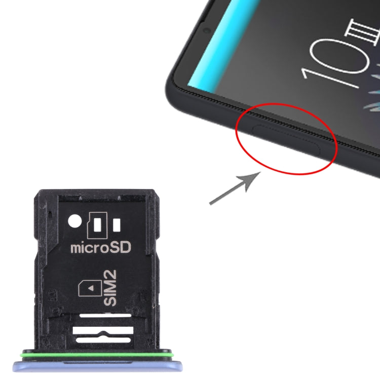 Original SIM Card Tray + SIM Card Tray / Micro SD Card Tray for Sony Xperia 10 III(Blue) - Card Tray by PMC TechLife | Online Shopping South Africa | PMC TechLife