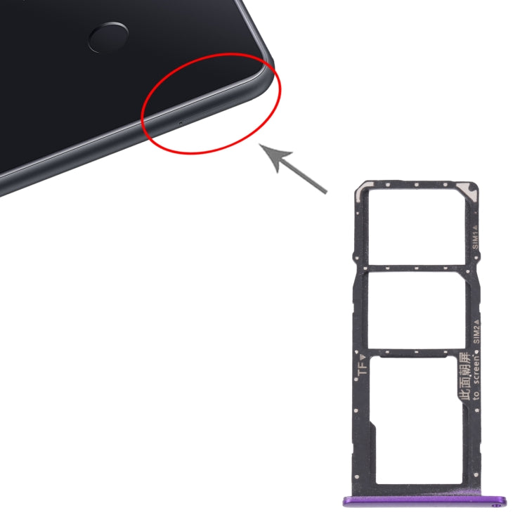 SIM Card Tray + SIM Card Tray / Micro SD Card Tray for Huawei Enjoy 20e (Purple) - Card Socket by PMc TechLife | Online Shopping South Africa | PMc TechLife | Buy Now Pay Later Mobicred