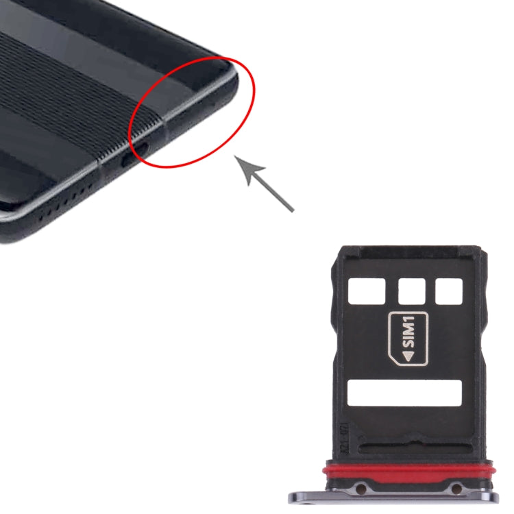 SIM Card Tray + NM Card Tray for Huawei Mate 40 RS Porsche Design (Black) - Card Socket by PMc TechLife | Online Shopping South Africa | PMc TechLife | Buy Now Pay Later Mobicred