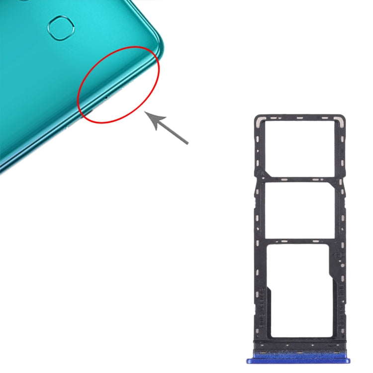 For Infinix S5 Pro X660 X660C X660B SIM Card Tray + SIM Card Tray + Micro SD Card Tray (Blue) - Card Tray by PMc TechLife | Online Shopping South Africa | PMc TechLife | Buy Now Pay Later Mobicred