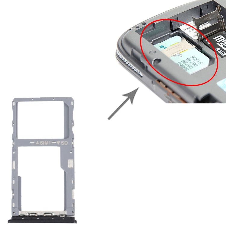 SIM Card Tray + Micro SD Card Tray for T-Mobile Revvl 4+ 5062 506W 5062Z(Black) - For T-Mobile by PMc TechLife | Online Shopping South Africa | PMc TechLife | Buy Now Pay Later Mobicred