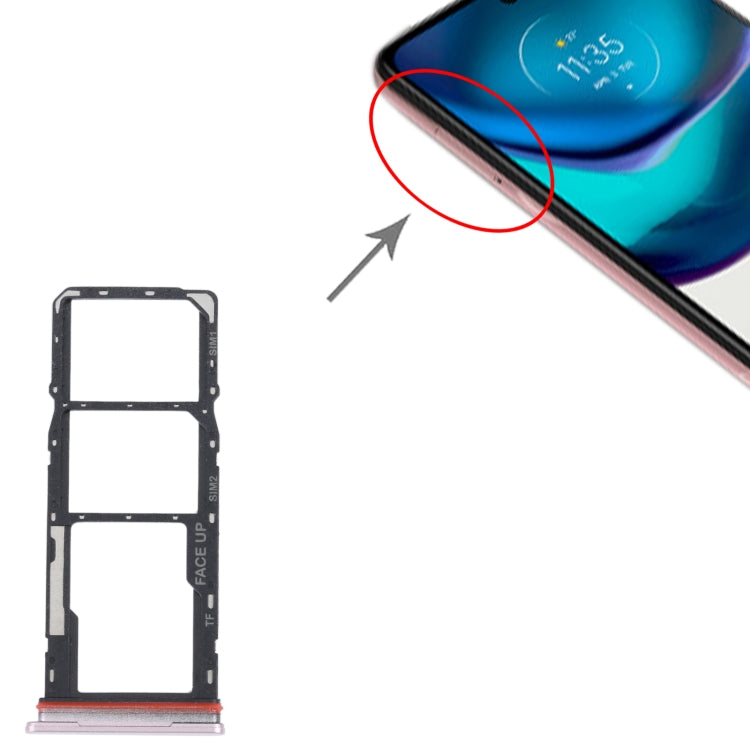 For Motorola Moto G42 SIM Card Tray + SIM Card Tray + Micro SD Card Tray (Gold) - Card Socket by PMc TechLife | Online Shopping South Africa | PMc TechLife | Buy Now Pay Later Mobicred