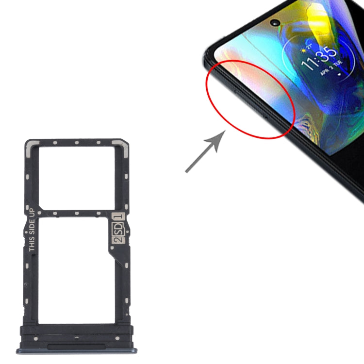 For Motorola Moto G82 5G SIM Card Tray + SIM / Micro SD Card Tray (Black) - Card Socket by PMC TechLife | Online Shopping South Africa | PMC TechLife